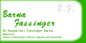 barna fassinger business card